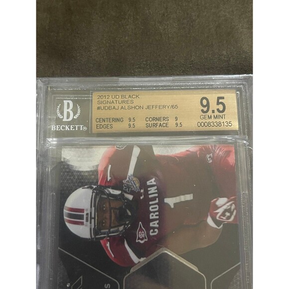 2012 UD Upper Deck Signatures Black Alshon Jeffery RC Rookie BGS 9.5 Auto 5/65‎ - Picture 2 of 7